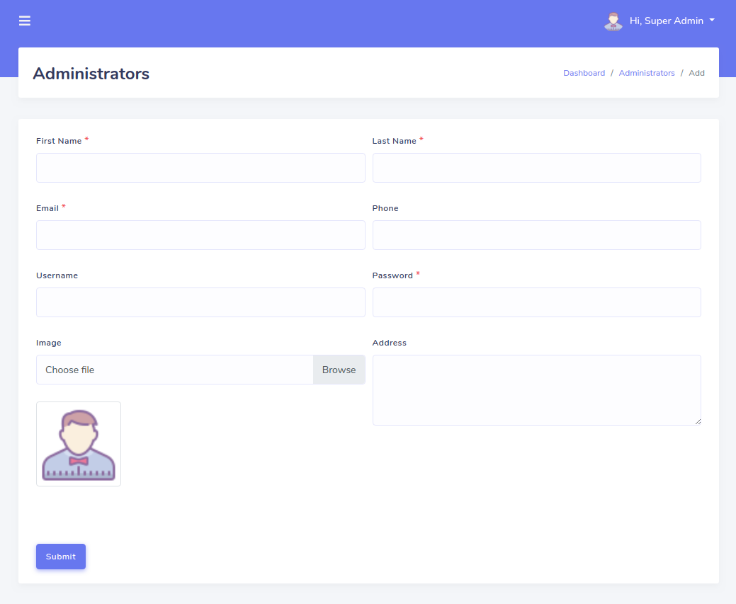 Administrators Add