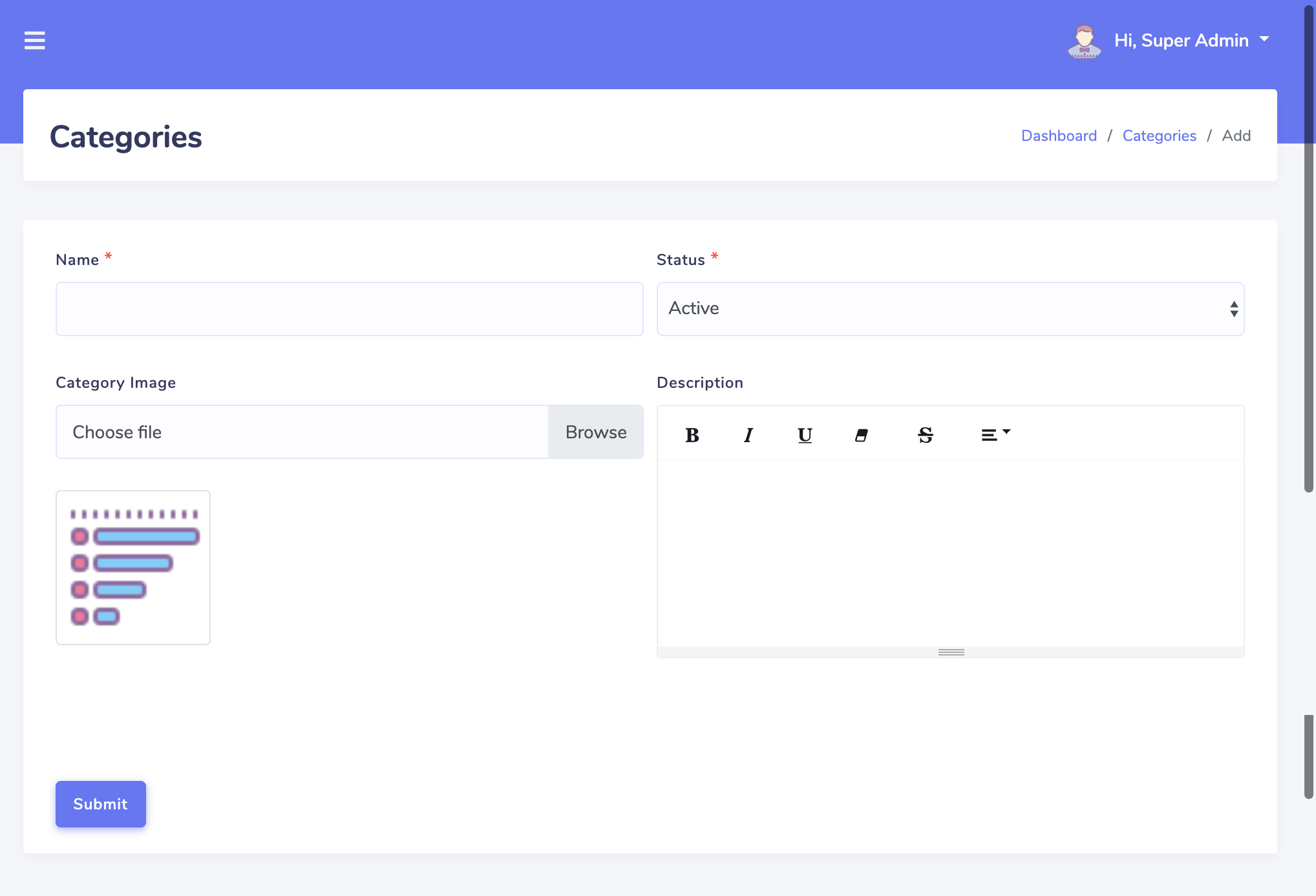 Categories Add
