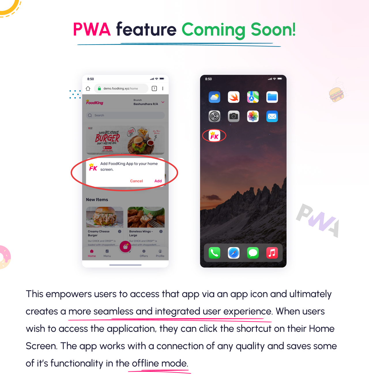 PWA feature coming soon, progressive web app
